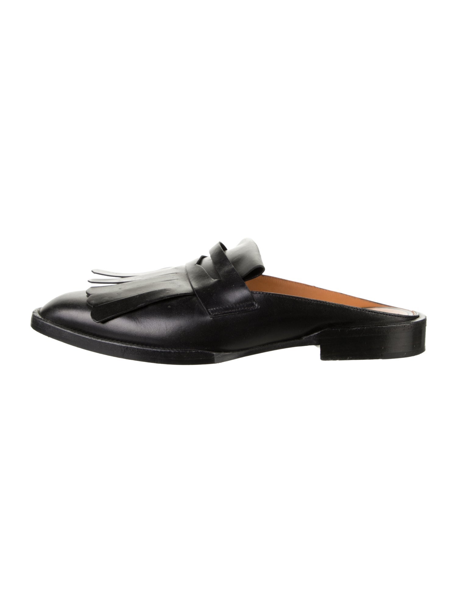 Robert Clergerie Leather Fringe Trim Accent Mules