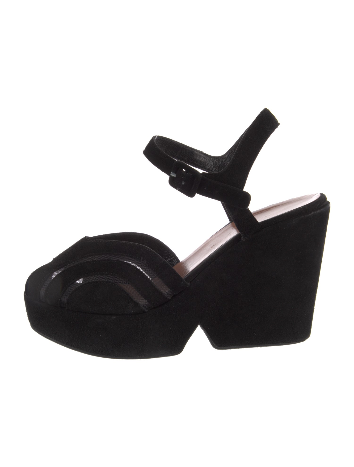 Robert Clergerie Suede Mesh Accents Sandals