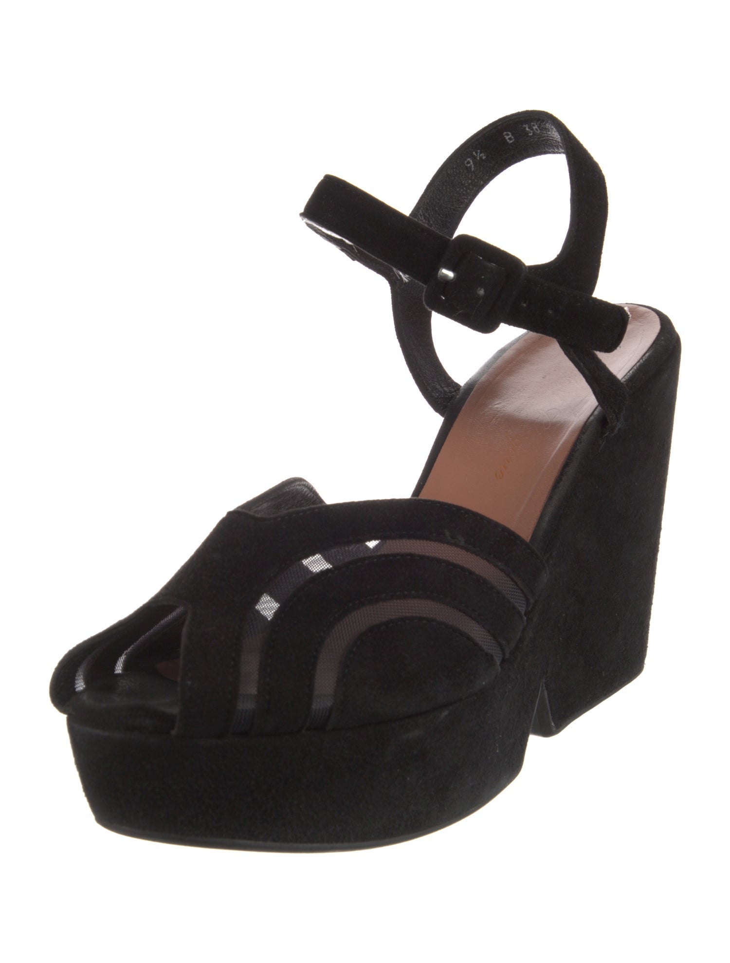 Robert Clergerie Suede Mesh Accents Sandals