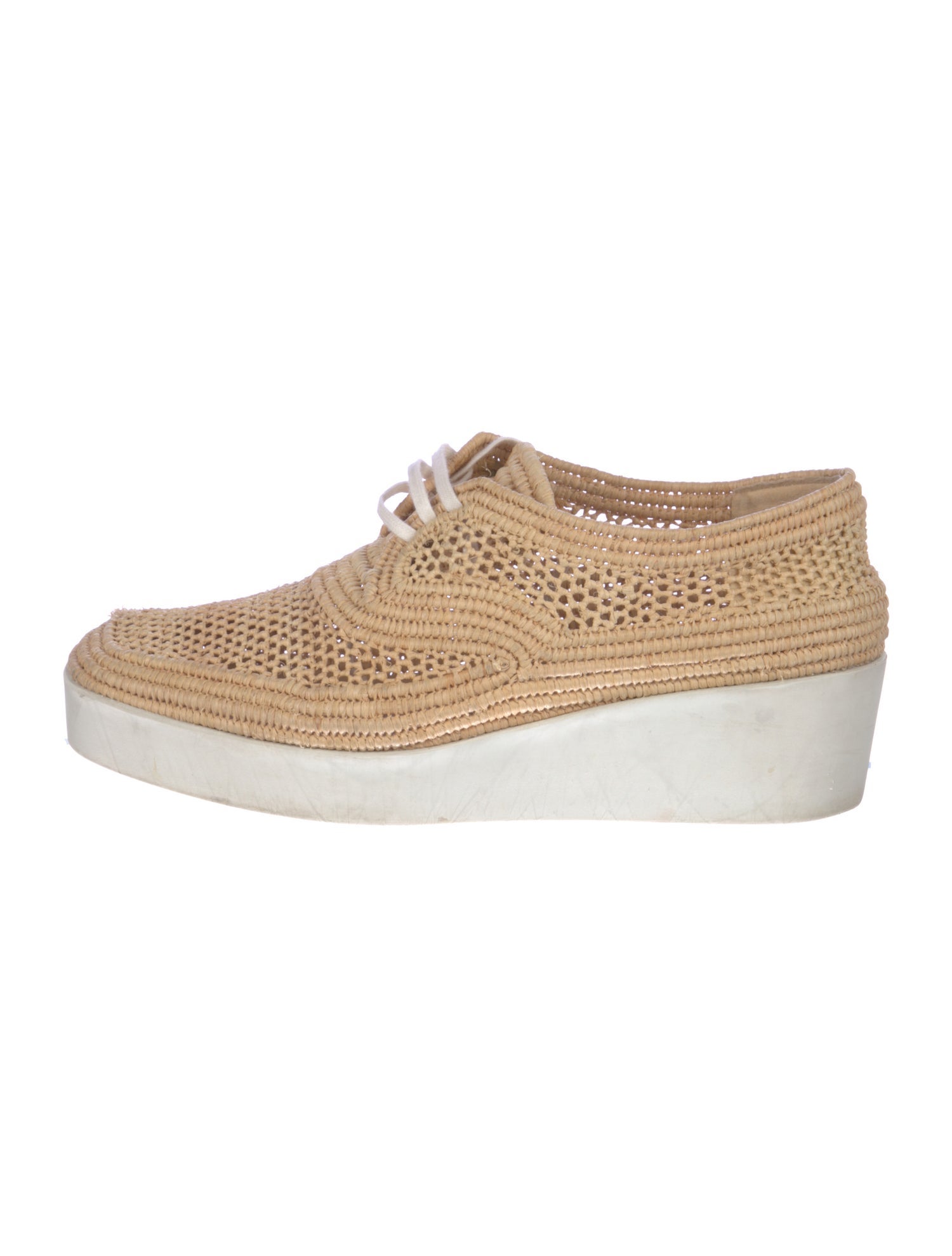 Robert Clergerie Straw Wedge Sneakers