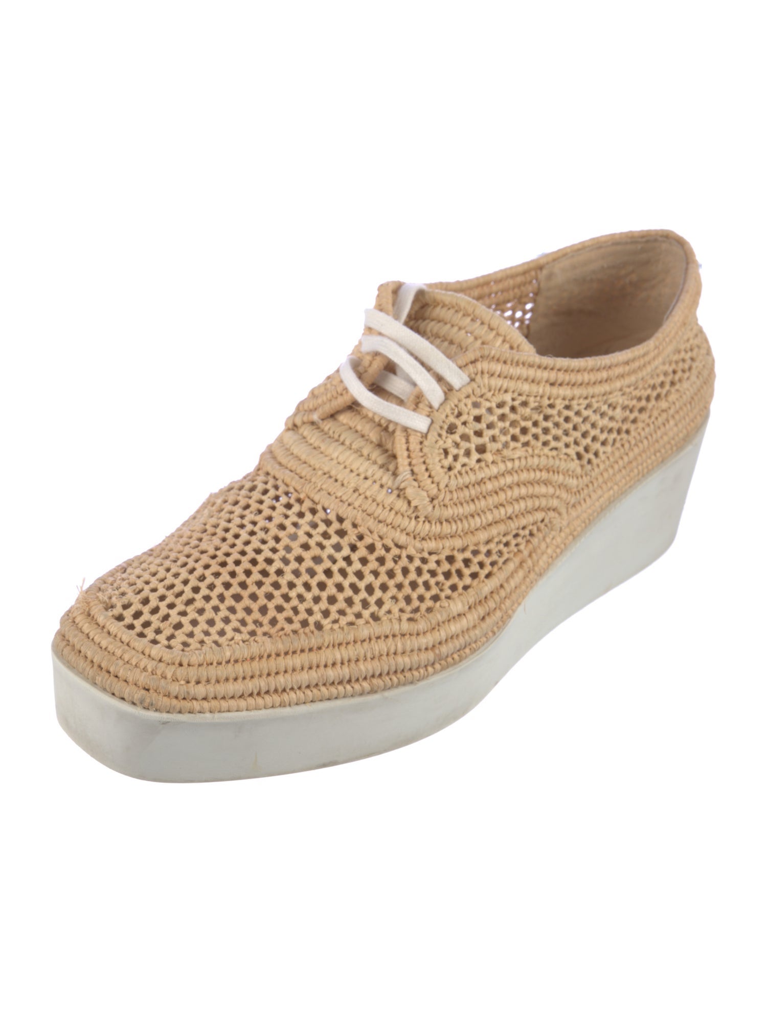 Robert Clergerie Straw Wedge Sneakers