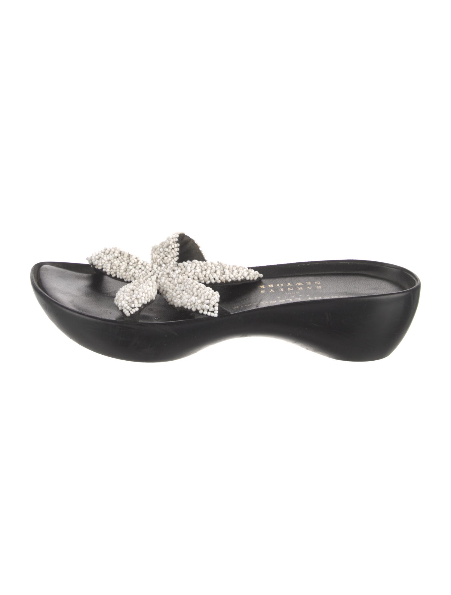 Robert Clergerie Leather Beaded Accents Slides