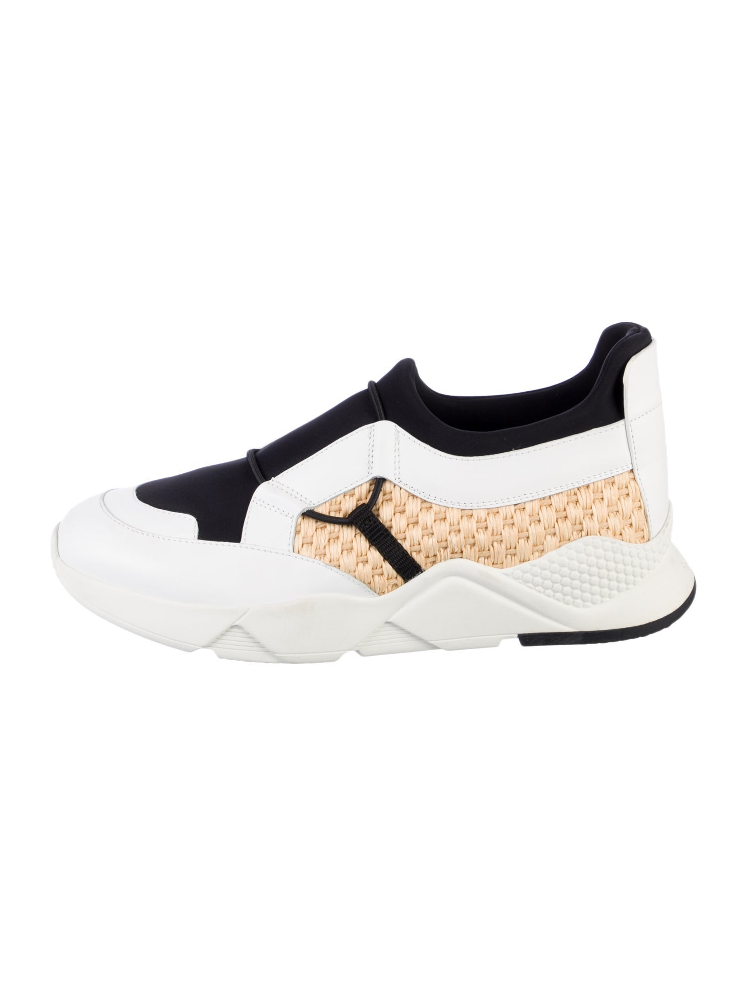 Robert Clergerie Leather Colorblock Pattern Chunky Sneakers