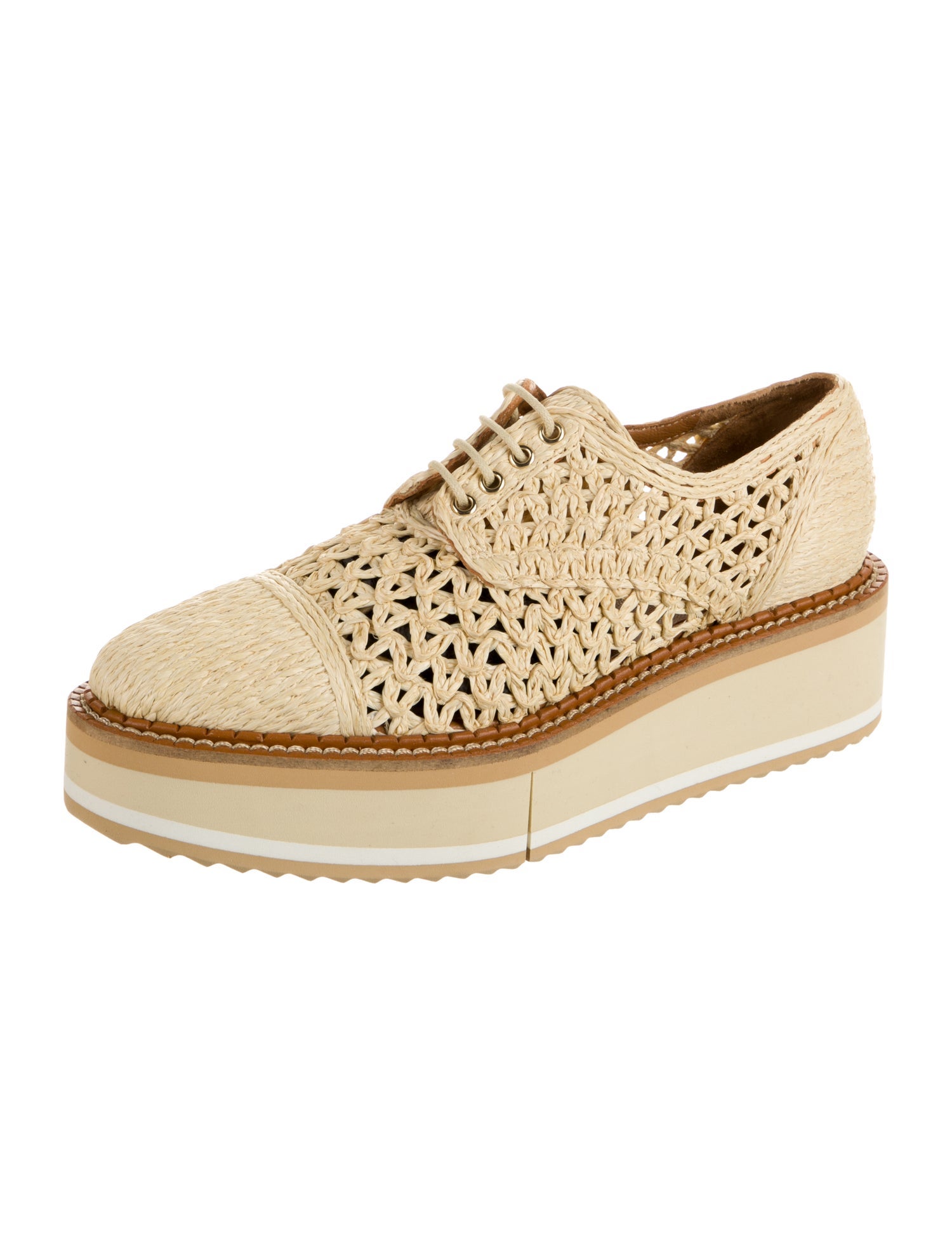 Robert Clergerie Raffia Cutout Accent Mules