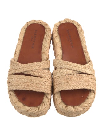 Robert Clergerie Straw Animal Print Espadrilles