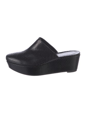Robert Clergerie Snakeskin Mules
