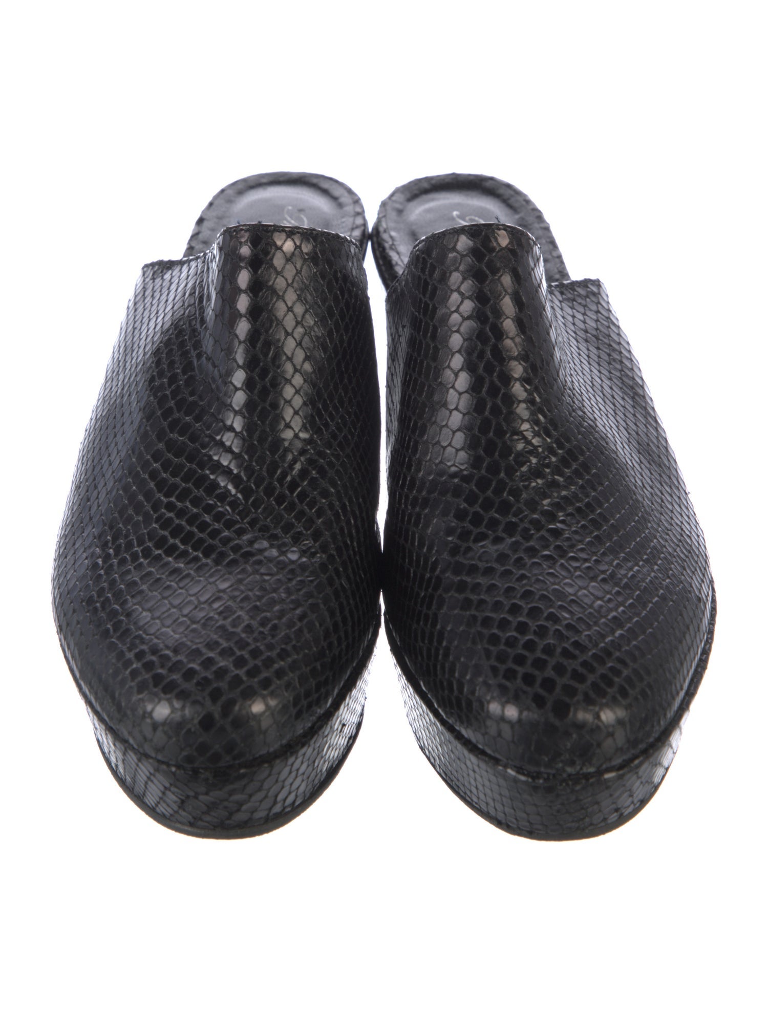 Robert Clergerie Snakeskin Mules