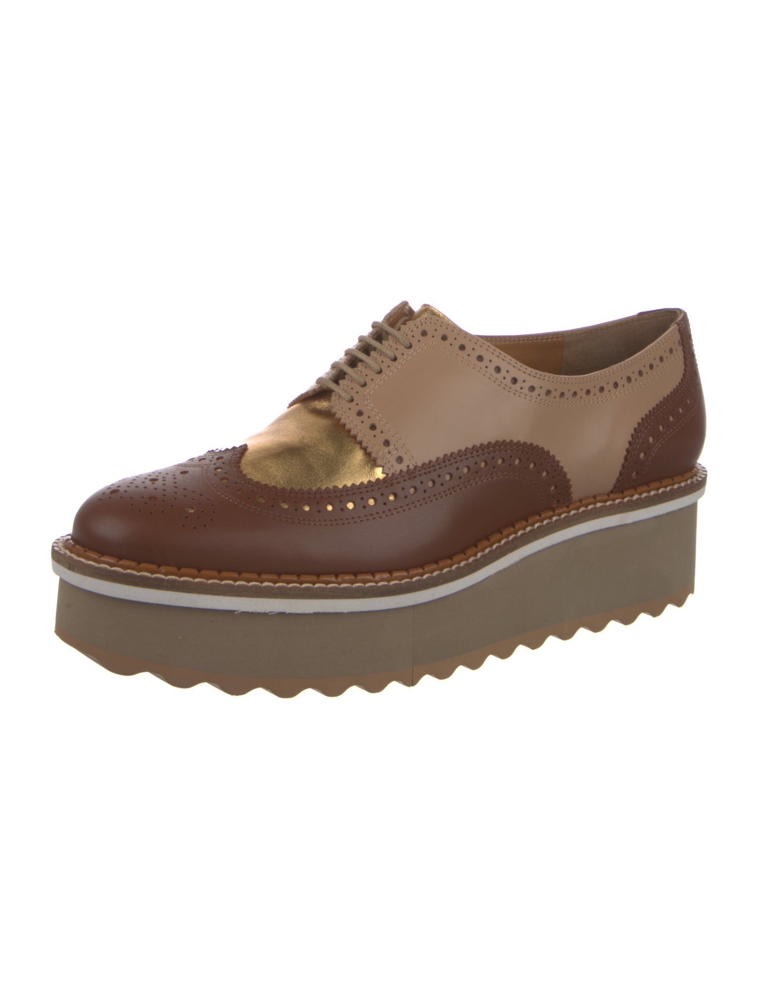 Robert Clergerie Leather Eyelet Trim Oxfords