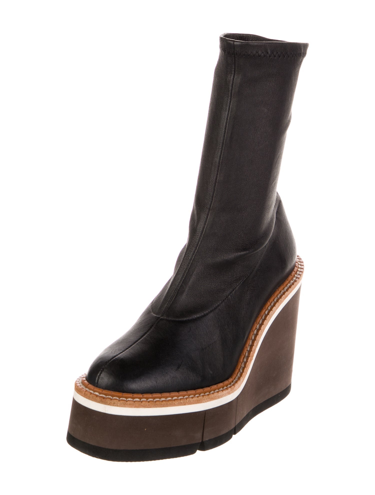 Robert Clergerie Leather Sock Boots
