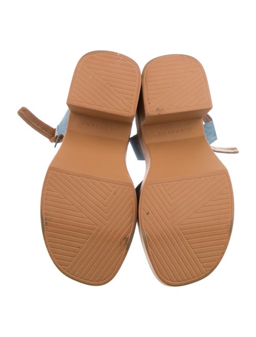 Robert Clergerie Denim Leather Trim Embellishment Sandals