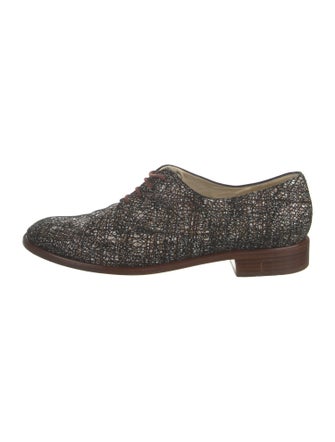 Robert Clergerie Leather Animal Print Oxfords