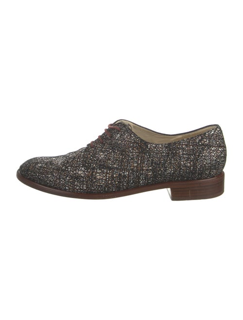 Robert Clergerie Leather Animal Print Oxfords