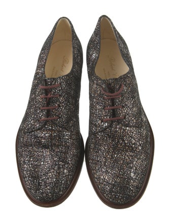 Robert Clergerie Leather Animal Print Oxfords