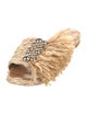 Robert Clergerie Straw Fringe Trim Accent Slides