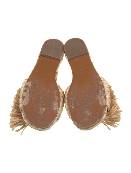 Robert Clergerie Straw Fringe Trim Accent Slides