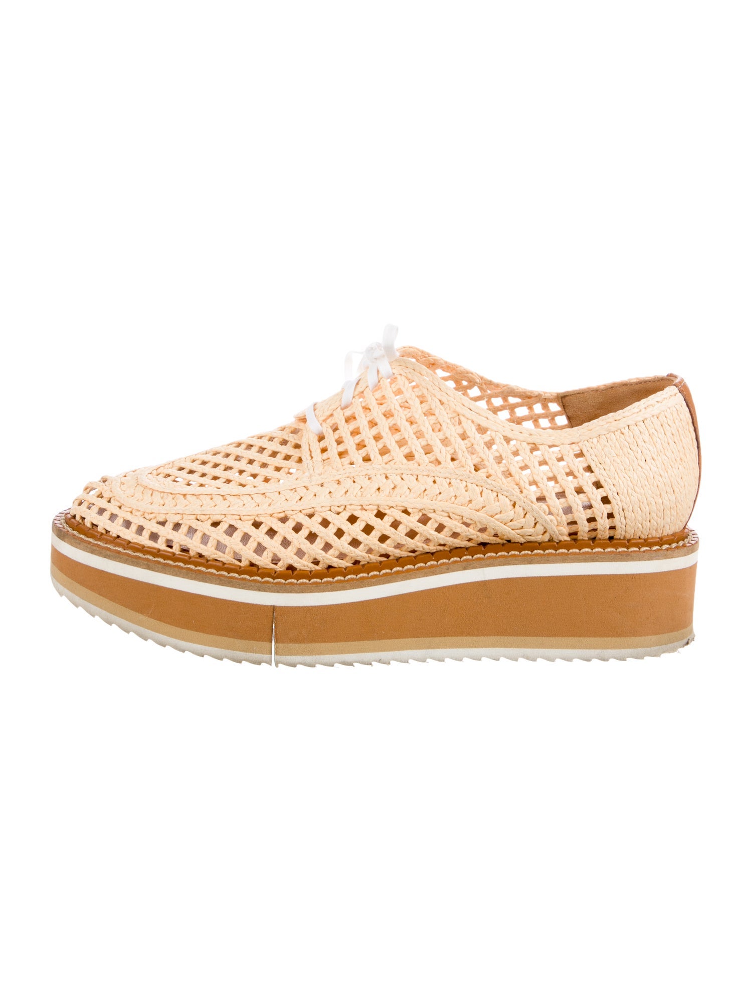 Robert Clergerie Raffia Colorblock Pattern Oxfords