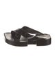 Robert Clergerie Patent Leather Leather Trim Embellishment Slides