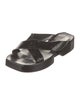 Robert Clergerie Patent Leather Leather Trim Embellishment Slides