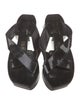 Robert Clergerie Patent Leather Leather Trim Embellishment Slides