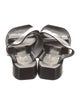 Robert Clergerie Patent Leather Leather Trim Embellishment Slides