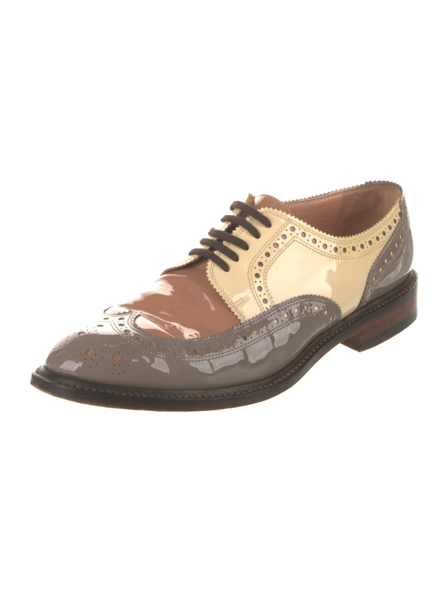 Robert Clergerie Patent Leather Colorblock Pattern Spectators