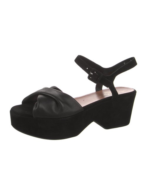 Robert Clergerie Suede Mesh Accents Slingback Flats