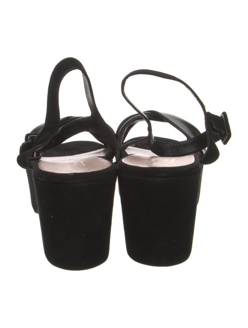 Robert Clergerie Suede Mesh Accents Slingback Flats