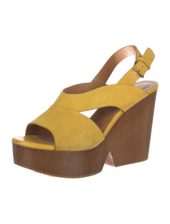 Robert Clergerie Suede Leather Trim Embellishment Slingback Sandals