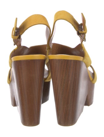 Robert Clergerie Suede Leather Trim Embellishment Slingback Sandals