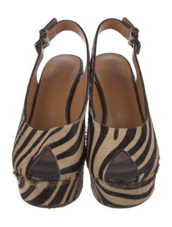 Robert Clergerie Ponyhair Animal Print Slingback Pumps