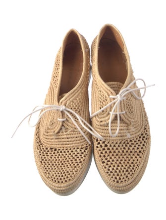 Robert Clergerie Straw Mesh Accents Oxfords