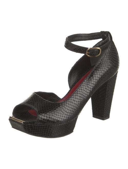 Robert Clergerie Snakeskin D'Orsay Pumps