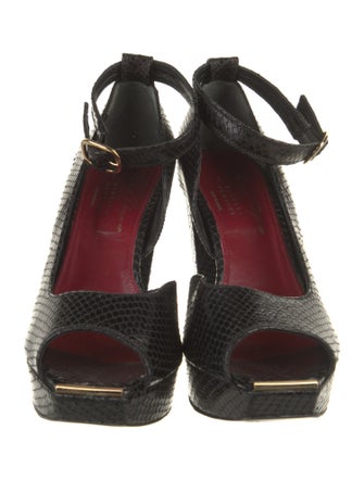 Robert Clergerie Snakeskin D'Orsay Pumps