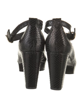 Robert Clergerie Snakeskin D'Orsay Pumps