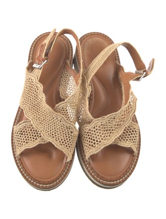 Robert Clergerie Straw Slingback Sandals