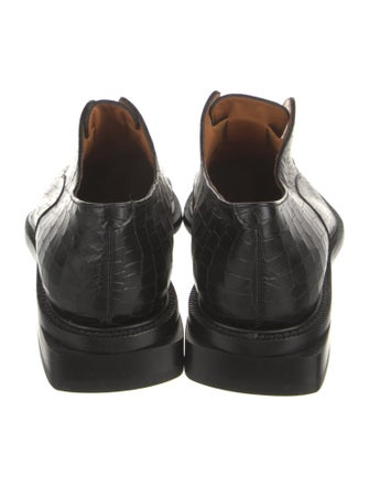 Robert Clergerie Embossed Leather Animal Print Oxfords