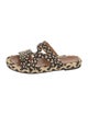 Robert Clergerie Raffia Animal Print Slides