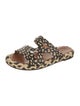 Robert Clergerie Raffia Animal Print Slides
