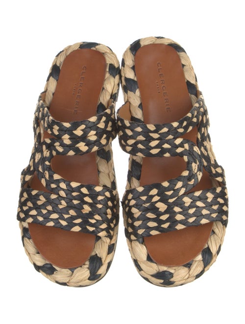 Robert Clergerie Raffia Animal Print Slides