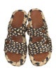 Robert Clergerie Raffia Animal Print Slides