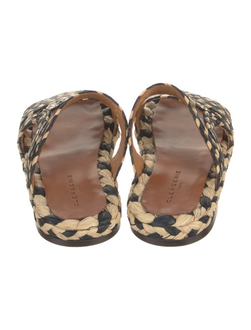 Robert Clergerie Raffia Animal Print Slides