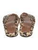 Robert Clergerie Raffia Animal Print Slides