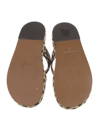Robert Clergerie Raffia Animal Print Slides