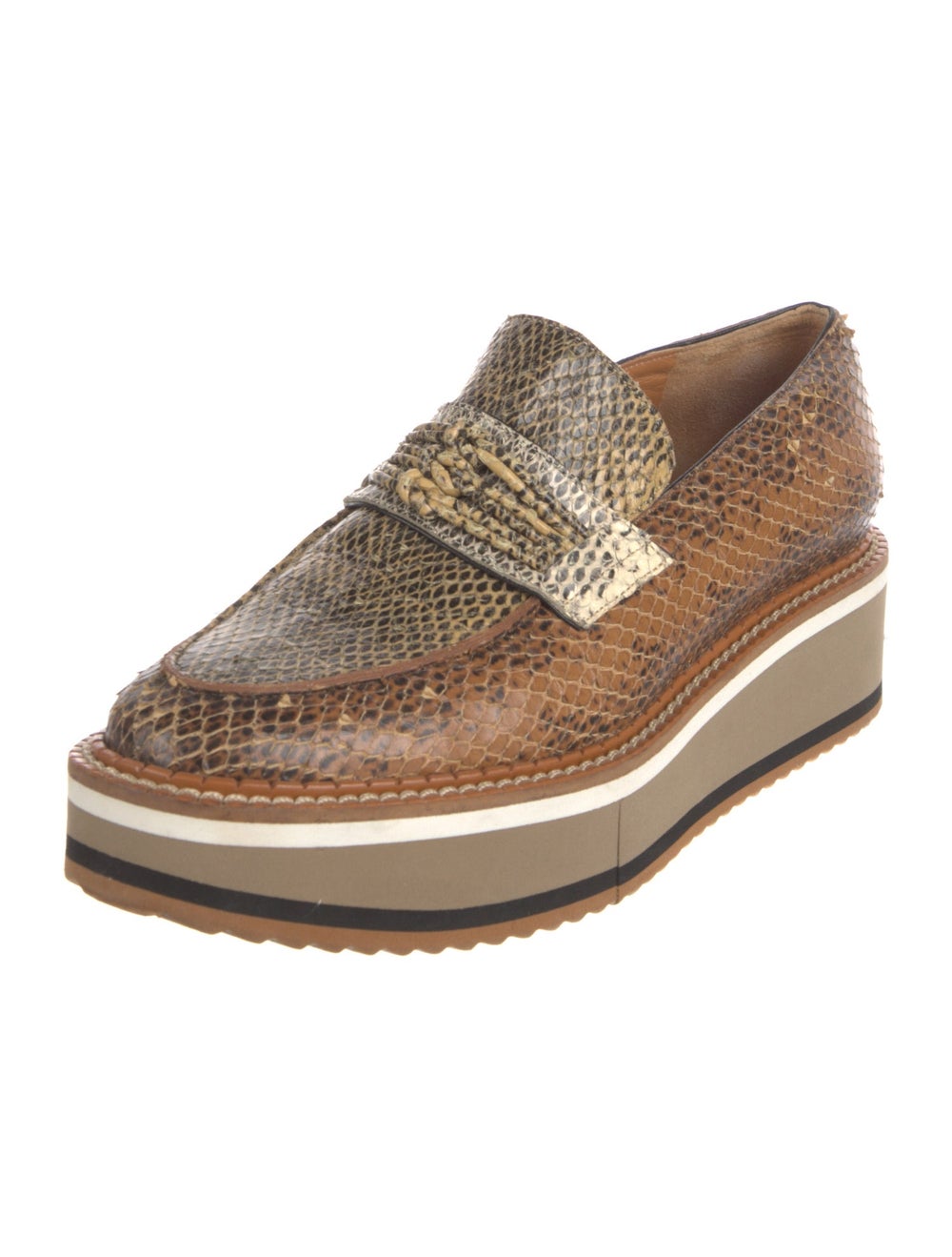 Robert Clergerie Python Mules Neutrals Animal Pri… - image 2