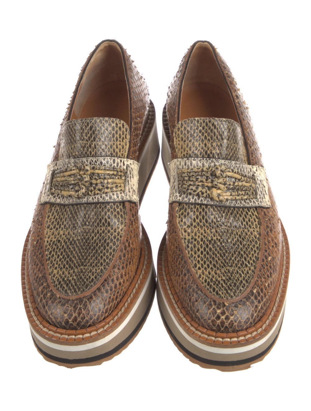 Robert Clergerie Python Mules Neutrals Animal Pri… - image 3