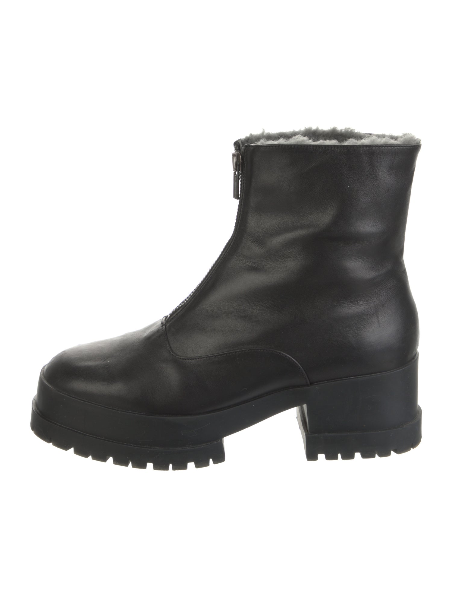 Robert Clergerie Leather Fur Trim Boots