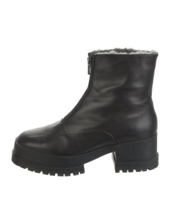 Robert Clergerie Leather Fur Trim Boots