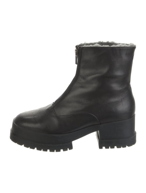 Robert Clergerie Leather Fur Trim Boots