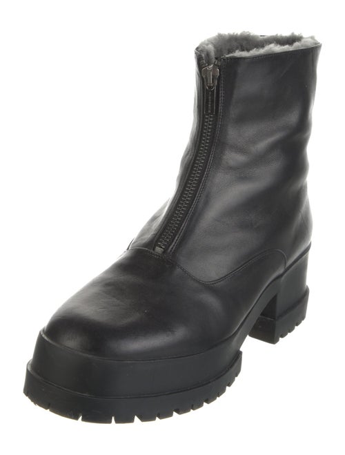 Robert Clergerie Leather Fur Trim Boots