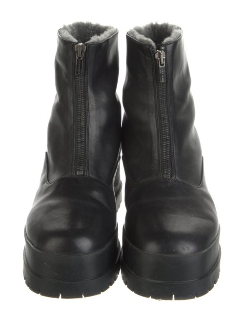 Robert Clergerie Leather Fur Trim Boots